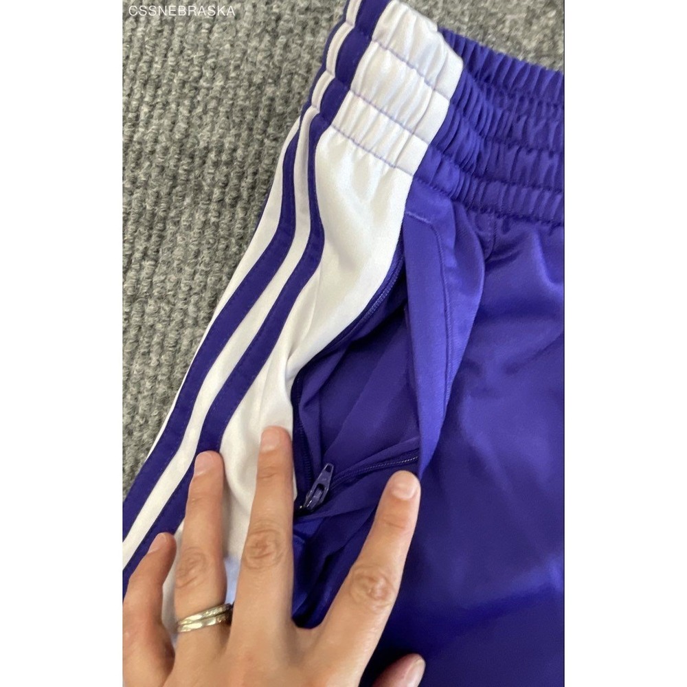 Adidas Women's Adibreak Snap Track Pants Purple White 3-Stripe Tearaway Sz XS - Picture 8 of 10